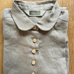 フレンチリネンシャツ　< ジャニーヌ > ノーカフス・8分袖（38サイズは有り、他は受注生産）　 6枚目の画像