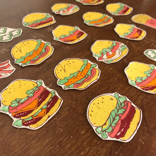 ハンバーガーショップ始めました＊バーガーセットの布シール