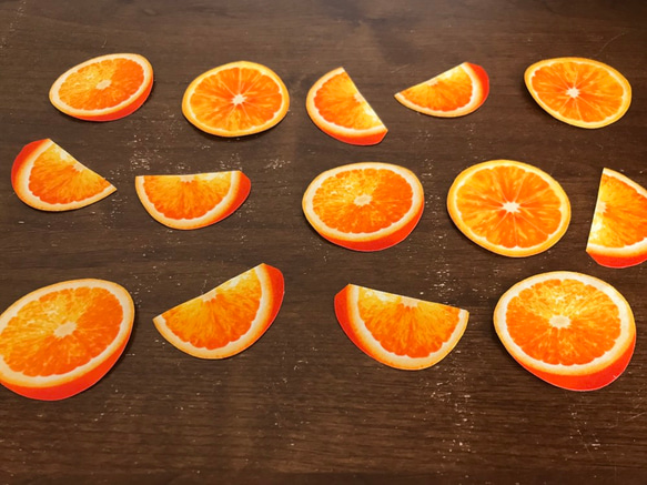 【フレッシュスクィーズオレンジの布シール】USAコットン使用 3枚目の画像