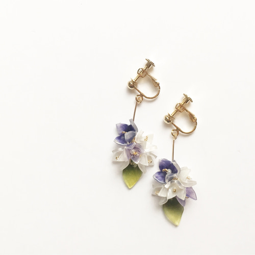 割引価格 紫×緑 ピアス・イヤリング Lilyna イヤリング・ノンホールピアス イヤリング・ノンホールピアス