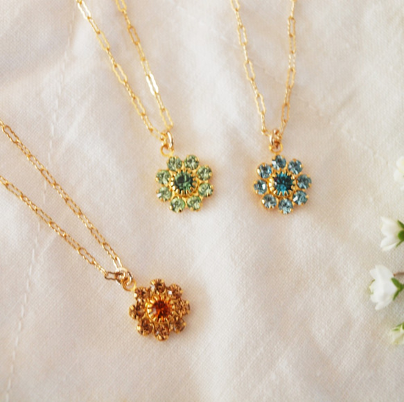 14kgf Vintage Daisyネックレス＆ピアス 2枚目の画像