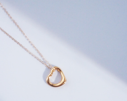 送料無料【24KGP（SV925）14kgf】愛 オープンハート ネックレス（40cm