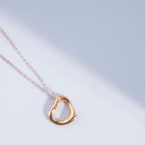 送料無料【24KGP（SV925）14kgf】愛 オープンハート ネックレス（40cm