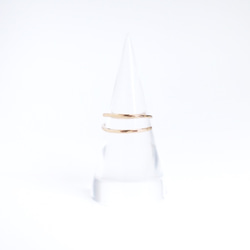 送料無料【14kgf】月リング／槌目　レイヤード２Wayリング（5号〜18号） 4枚目の画像