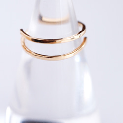 送料無料【14kgf】月リング／槌目　レイヤード２Wayリング（5号〜18号） 2枚目の画像