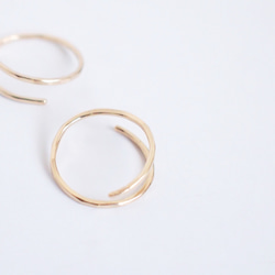 送料無料【14kgf】月リング／槌目　レイヤード２Wayリング（5号〜18号） 5枚目の画像