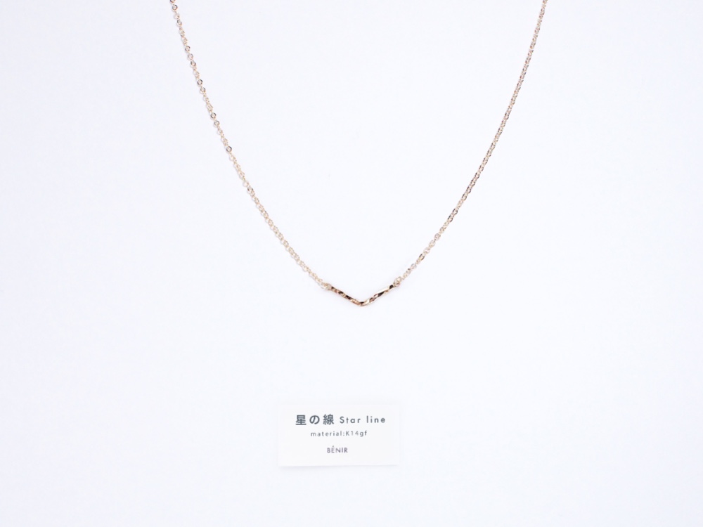 送料無料 *再再再再再再販*【14kgf】星の線　V字ネックレス / 槌目 / mini ＊ 日向坂46着用