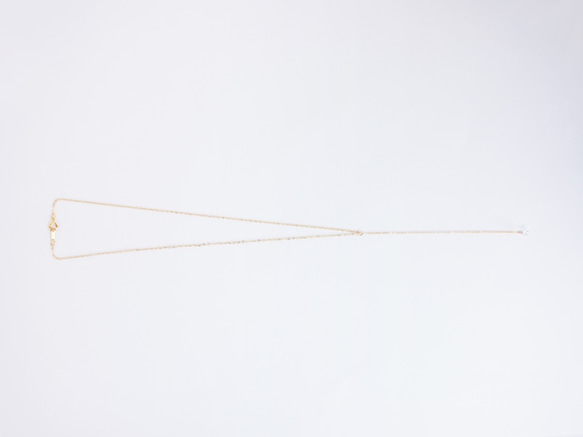 【14kgf/紐約赫基默鑽石】Sirius單條Y形項鍊（40cm）金鍊精緻簡約 第6張的照片
