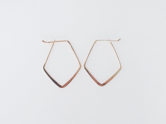 送料無料【14kgf】ぎょしゃ座ピアス／M　ゴールド　星座　華奢　シンプル　フープ 1枚目の画像