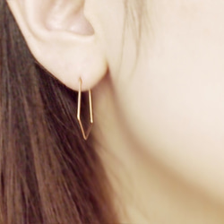 送料無料【14kgf】ぎょしゃ座ピアス／M　ゴールド　星座　華奢　シンプル　フープ 2枚目の画像