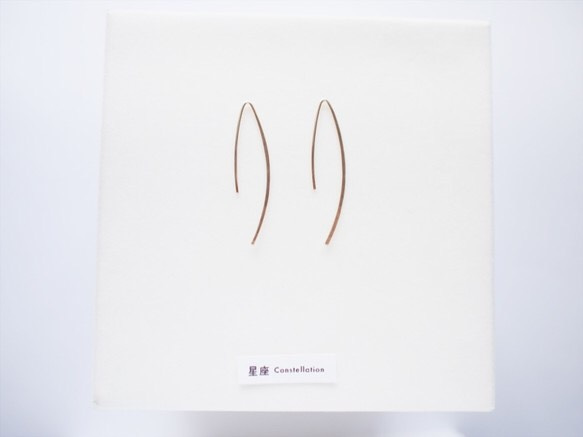 [14kgf]星座耳環/M欖尖形金精緻簡約 第3張的照片