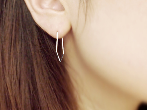 【SV935】ぎょしゃ座ピアス／M　シルバー　星座　華奢　シンプル　フープ　silver 2枚目の画像