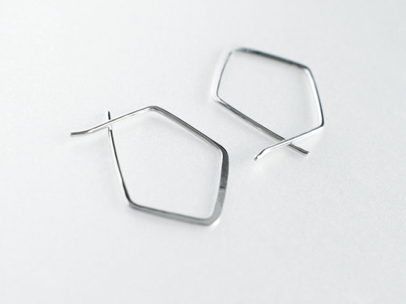 【SV935】ぎょしゃ座ピアス／M　シルバー　星座　華奢　シンプル　フープ　silver 3枚目の画像