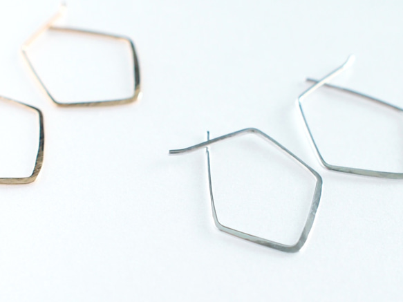 【SV935】ぎょしゃ座ピアス／M　シルバー　星座　華奢　シンプル　フープ　silver 6枚目の画像