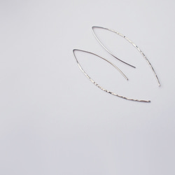 [SV935] 星座耳環/錘打/LL 欖尖形銀 精緻簡約 第3張的照片