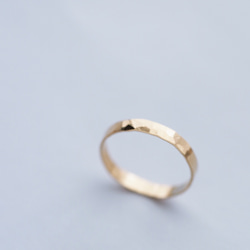 送料無料【14kgf】月リング／槌目（9号〜17号のみ）ゴールド　華奢　シンプル 6枚目の画像