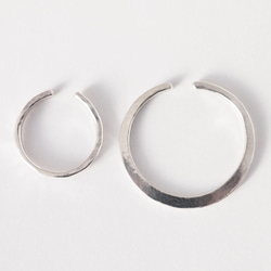 免運費 [SV935] 新月 2way 耳夾和戒指/扁平和錘擊（2 件套） 第3張的照片