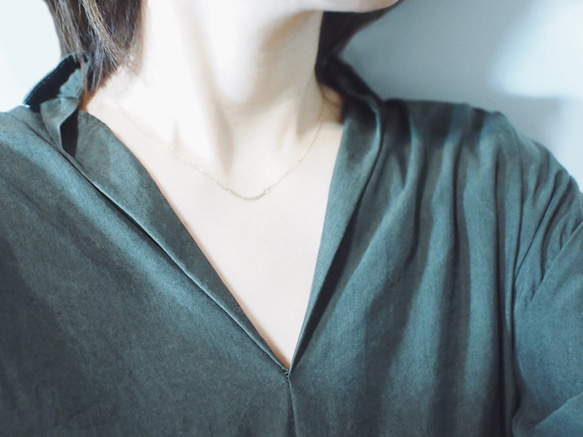 送料無料*再販*【14kgf】三日月ネックレス / 槌目 / mini / チェーン　スマイル  シンプル 華奢　アーチ 6枚目の画像