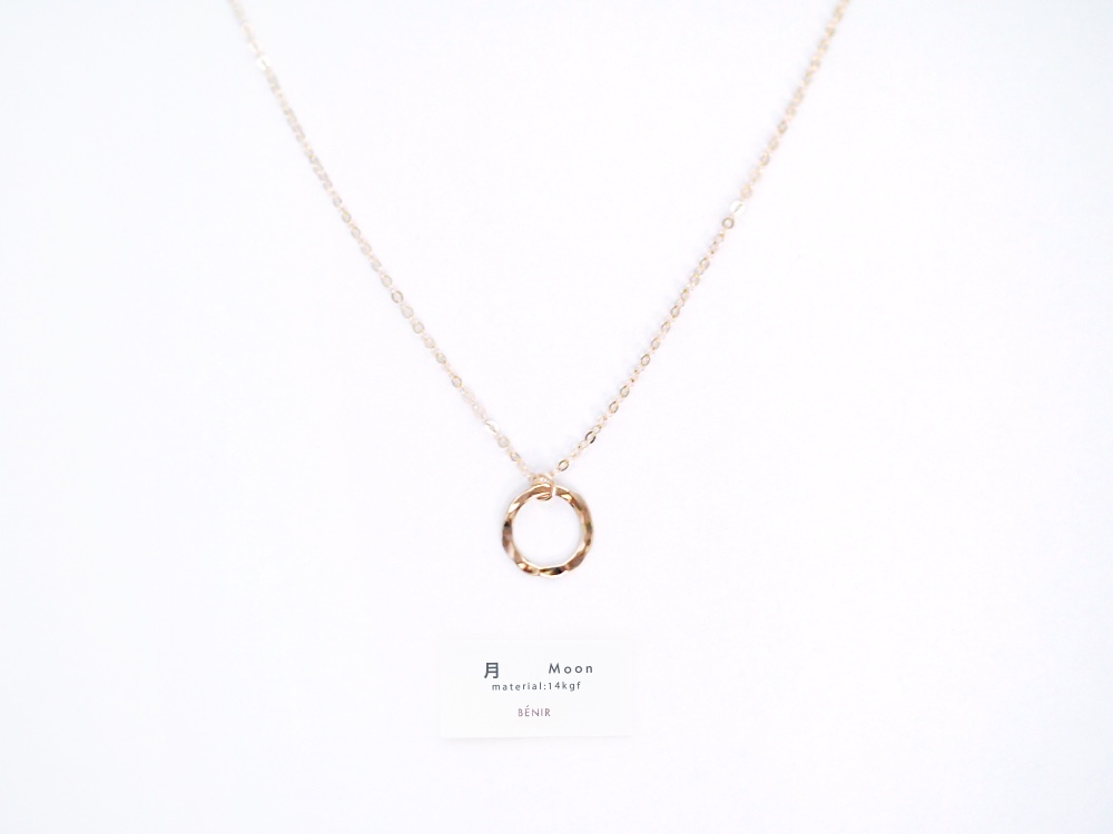 日向坂46着用＊送料無料【14kgf】月ネックレス / 槌目 / mini（40cm）ゴールド　チェーン　華奢　シンプル