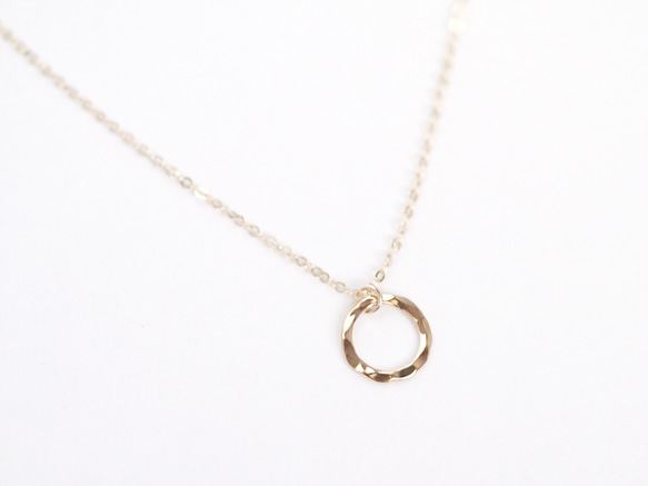 日向坂46着用＊送料無料【14kgf】月ネックレス / 槌目 / mini（40cm）ゴールド　チェーン　華奢　シンプル 4枚目の画像