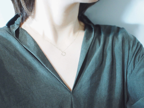 日向坂46着用＊送料無料【14kgf】月ネックレス / 槌目 / mini（40cm）ゴールド　チェーン　華奢　シンプル 5枚目の画像