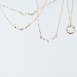 日向坂46着用＊送料無料【14kgf】月ネックレス / 槌目 / mini（40cm）ゴールド　チェーン　華奢　シンプル 7枚目の画像