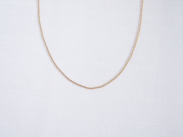 送料無料【14kgf】流星群ネックレス ボールチェーン（40cm）シンプル　華奢　ゴールド　レディース　メンズ 1枚目の画像