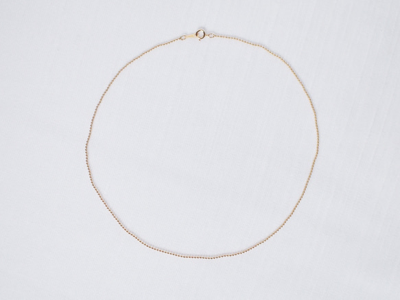 送料無料【14kgf】流星群ネックレス ボールチェーン（40cm）シンプル　華奢　ゴールド　レディース　メンズ 3枚目の画像