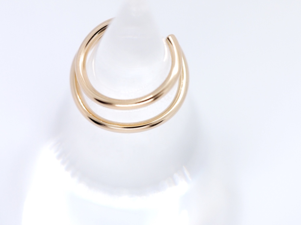 送料無料【14kgf】三日月 イヤーカフ／プレーン／S（２つセット）　フープ　ゴールド　華奢　シンプル