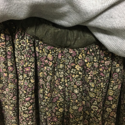小花柄コーディロイギャザースカート 2枚目の画像