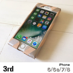 【受注制作】iPhoneケース『3rd』（iPhone7／8／SE2・SE3）｜シルバーストライプ 2枚目の画像