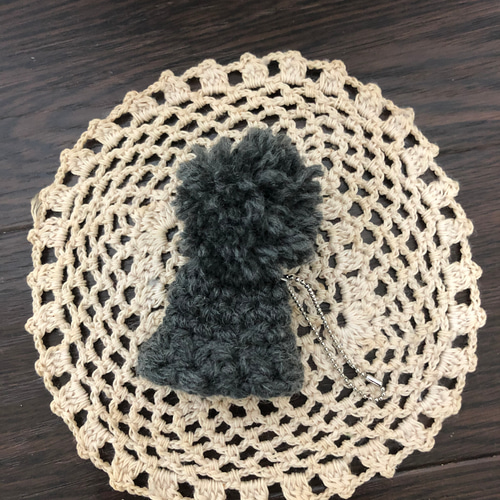 ミニチュア帽子　ストラップ　チャーム ミニチュア帽子ストラップ グレー バッグチャーム mmzk * kobo 通販