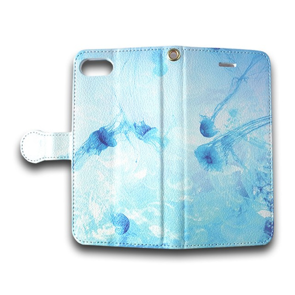 【受注生産】Blue gem jellyfish《手帳型スマホケース》 3枚目の画像