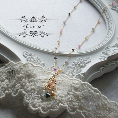 k14gf マルチカラーサファイア ネックレス