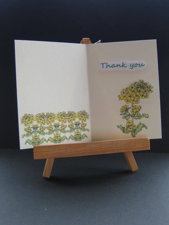 感謝カード 【春黄色 菜の花】 4枚目の画像