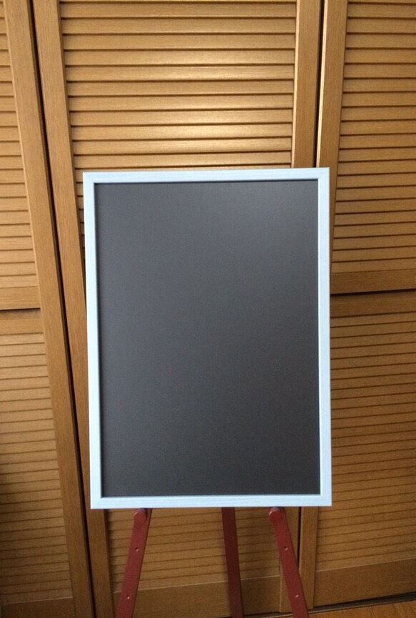 《送料無料》木製黒板マグネットボード(ブルーグレー)A3 4枚目の画像