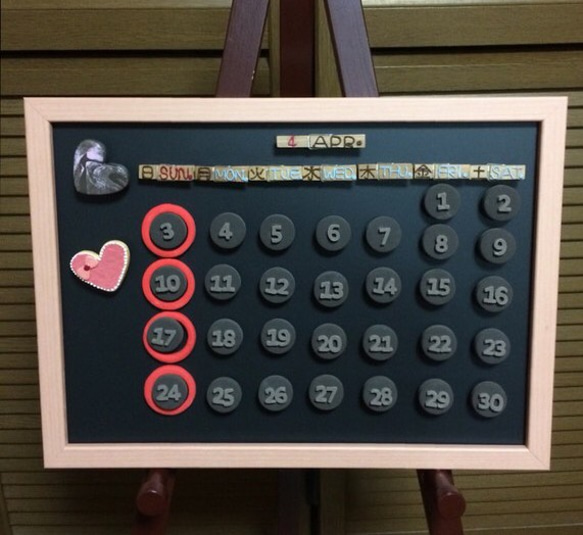 《送料無料》木製黒板マグネットボード(さくら)A3 3枚目の画像