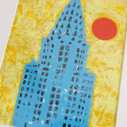 クライスラービル　油絵（原画　額付き）23×28ｃｍ　マンハッタン 3枚目の画像