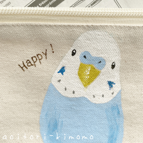セキセイインコのポーチ ポーチ あおいとりきももyoshico. 通販