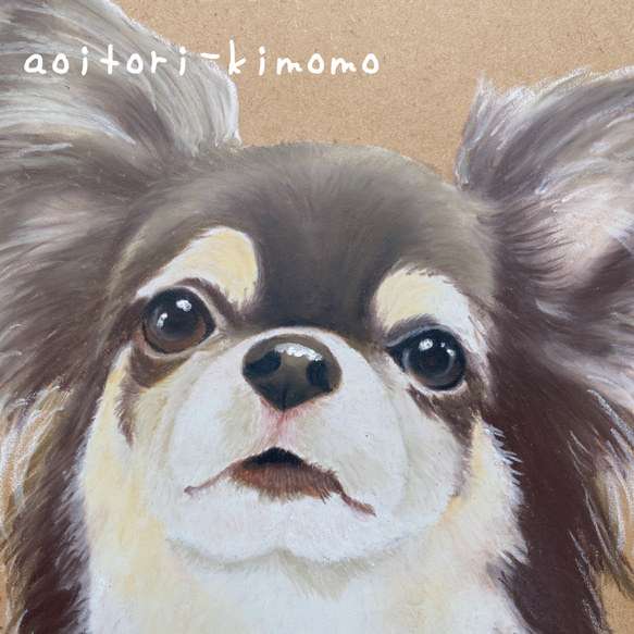 ペットの似顔絵ボード20cmベージュベース 2枚目の画像