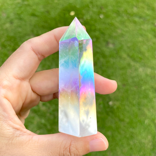 巨大　レインボー クリスタル　超美品　 約10cm 格安❗️ オーロラレインボー 〜クリスタルクォーツポイント2〜 天然石