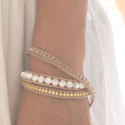 Mother of pearl wrap bracelet 3枚目の画像