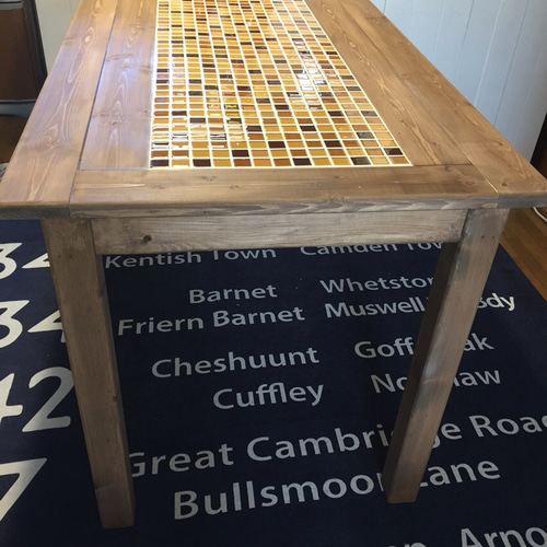 ガラスモザイクタイル⭐️テーブル ダイニングテーブル ここママ  