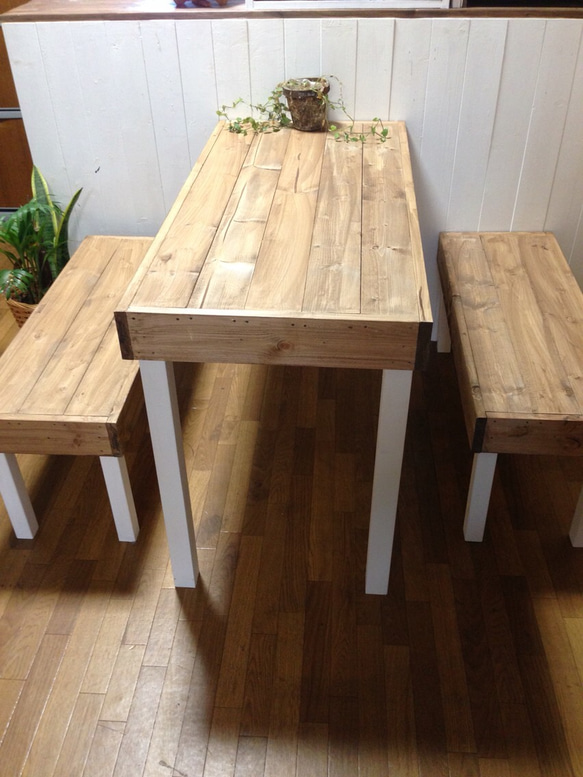 カントリー風⭐️ダイニングテーブルセット 1枚目の画像