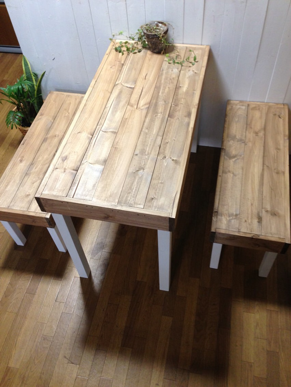 カントリー風⭐️ダイニングテーブルセット 2枚目の画像