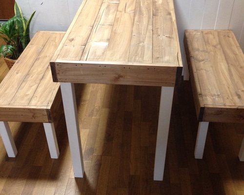 カントリー風⭐️ダイニングテーブルセット ダイニングテーブル ここ