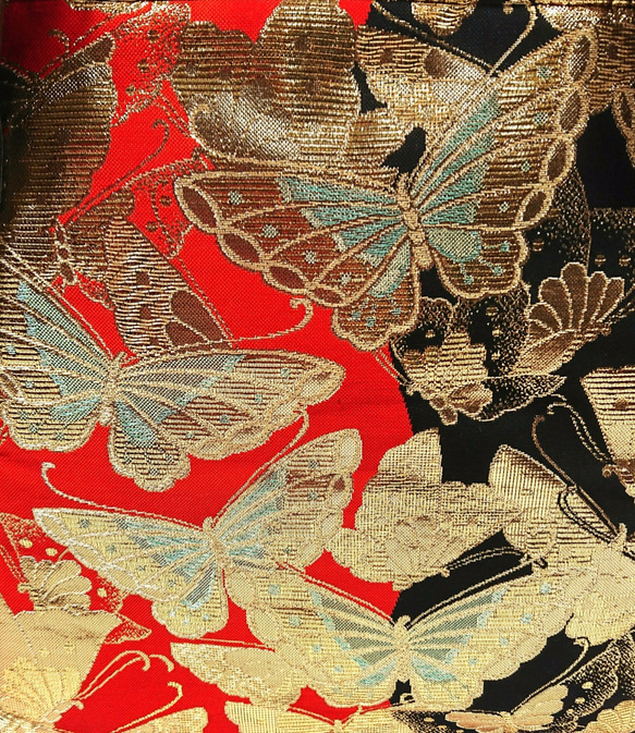 豪華な蝶の帯リメイク、トートバック 8枚目の画像
