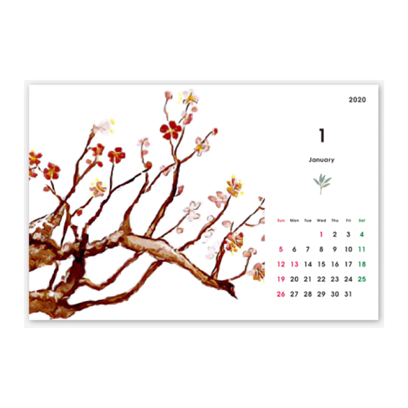 【2019年４月から植物・草】卓上カレンダー/受注制作 5枚目の画像