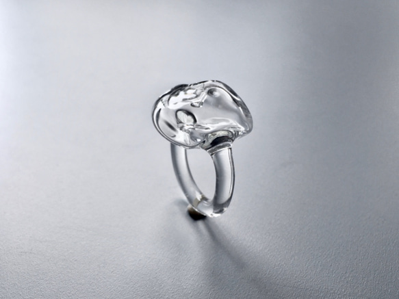 こぼれないアロマリング -Clear Stone- Sサイズ 石塊ishikoro　指輪 1枚目の画像