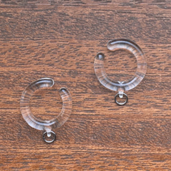 玻璃環的耳套（雙耳） 耳環/耳環配件的替代品 對於金屬過敏的人士 第1張的照片